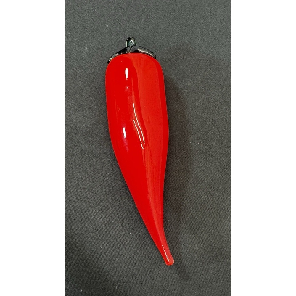 Vtg Murano Style Art‎ Glass Hand Blown Red Chili Pepper Retro Glass Vegetable